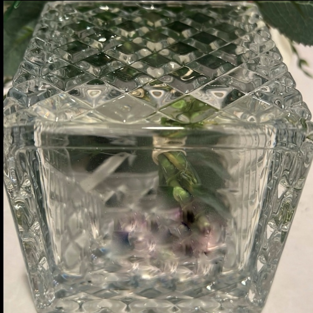 Elegant White Floral Arrangement in Crystal Vase - Picture 5 of 8